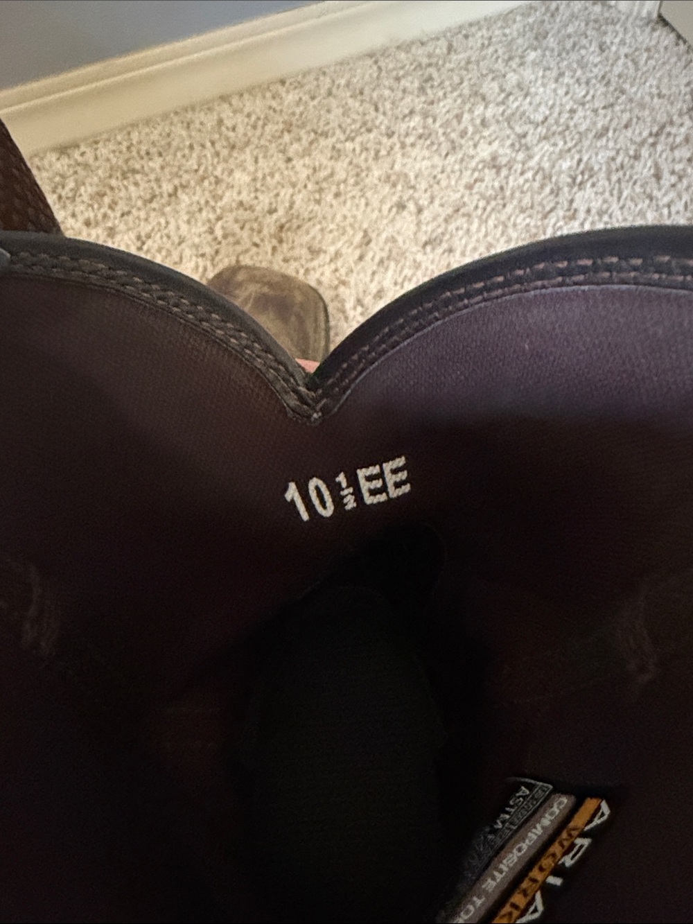 Ariat composite toe Leather pull on Cowboy Work Boots - Picture 4 of 5